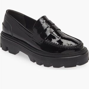 rag & bone Glossy Black Loafers Quinn